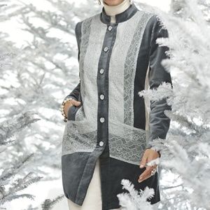 New Chicos Long Tunic Artisan Duster Jacket XLarge Winter Plus